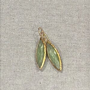 Elegant Gold and Green Earrings 14K Vermeil